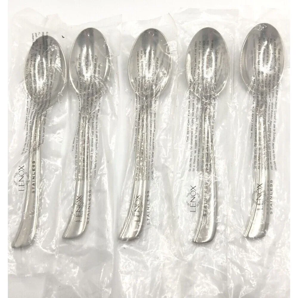 Lenox Simply Fine Twist 5 Piece Teaspoon Set 18/10 Stainless Vietnam New